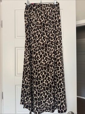 Vince Camuto Leopard Print Maxi Skirt - Beige & Black